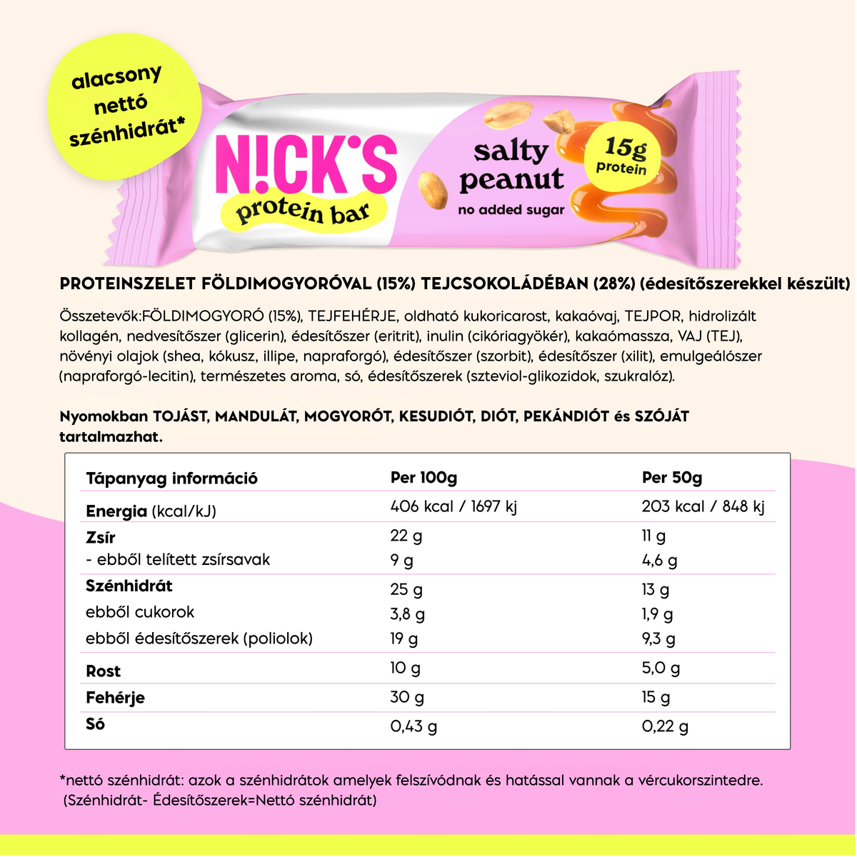 Nick's Proteinszelet salty peanut 12 x 50 g