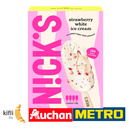 Nick's Pálcikás jégkrém multipack fehércsokis-epres4x60 ml
