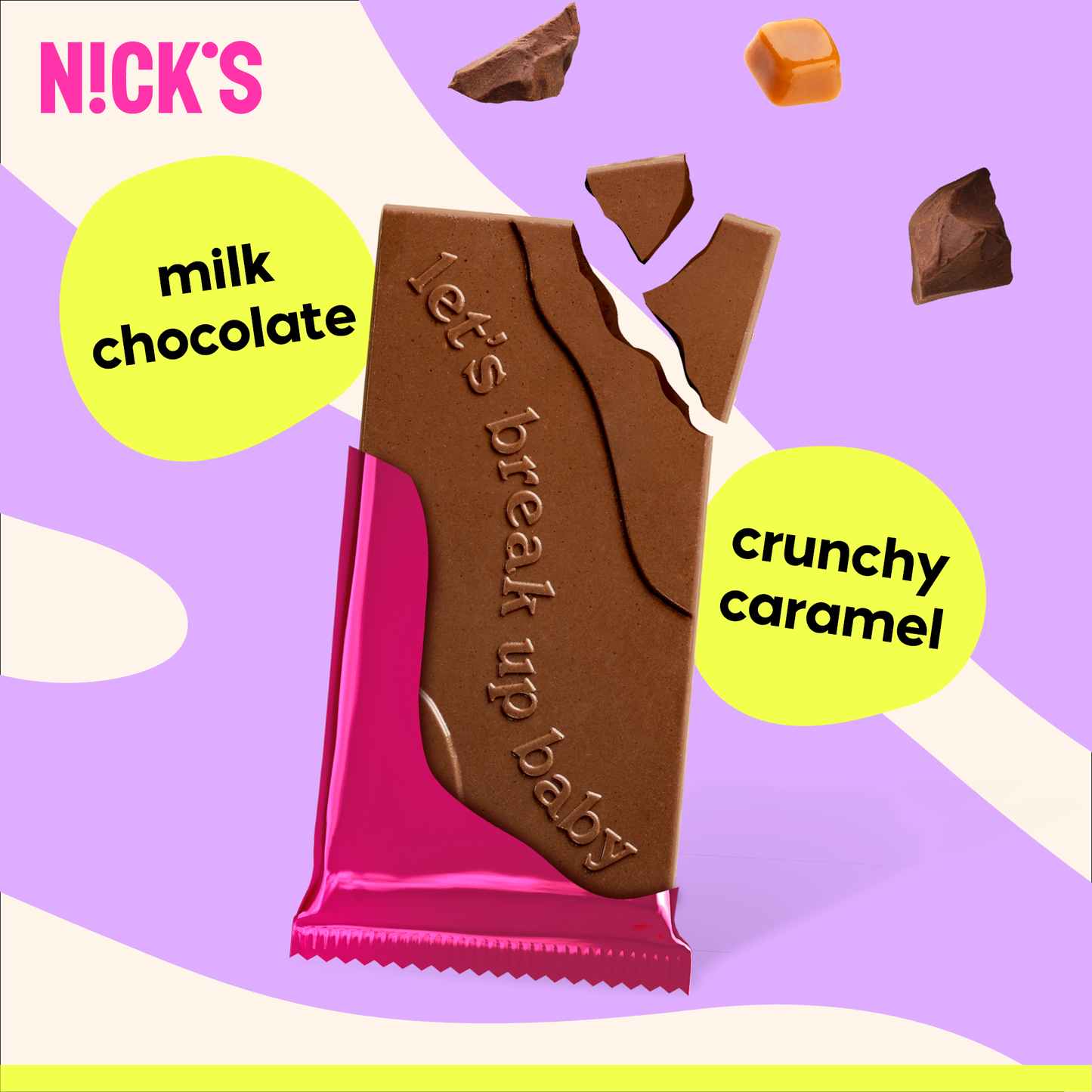 Nick's Tejcsokoládé karamella darabokkal 75 g