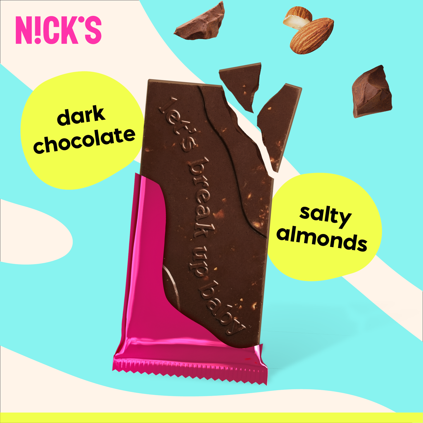 Nick's Étcsokoládé tengeri sós mandulával 75 g