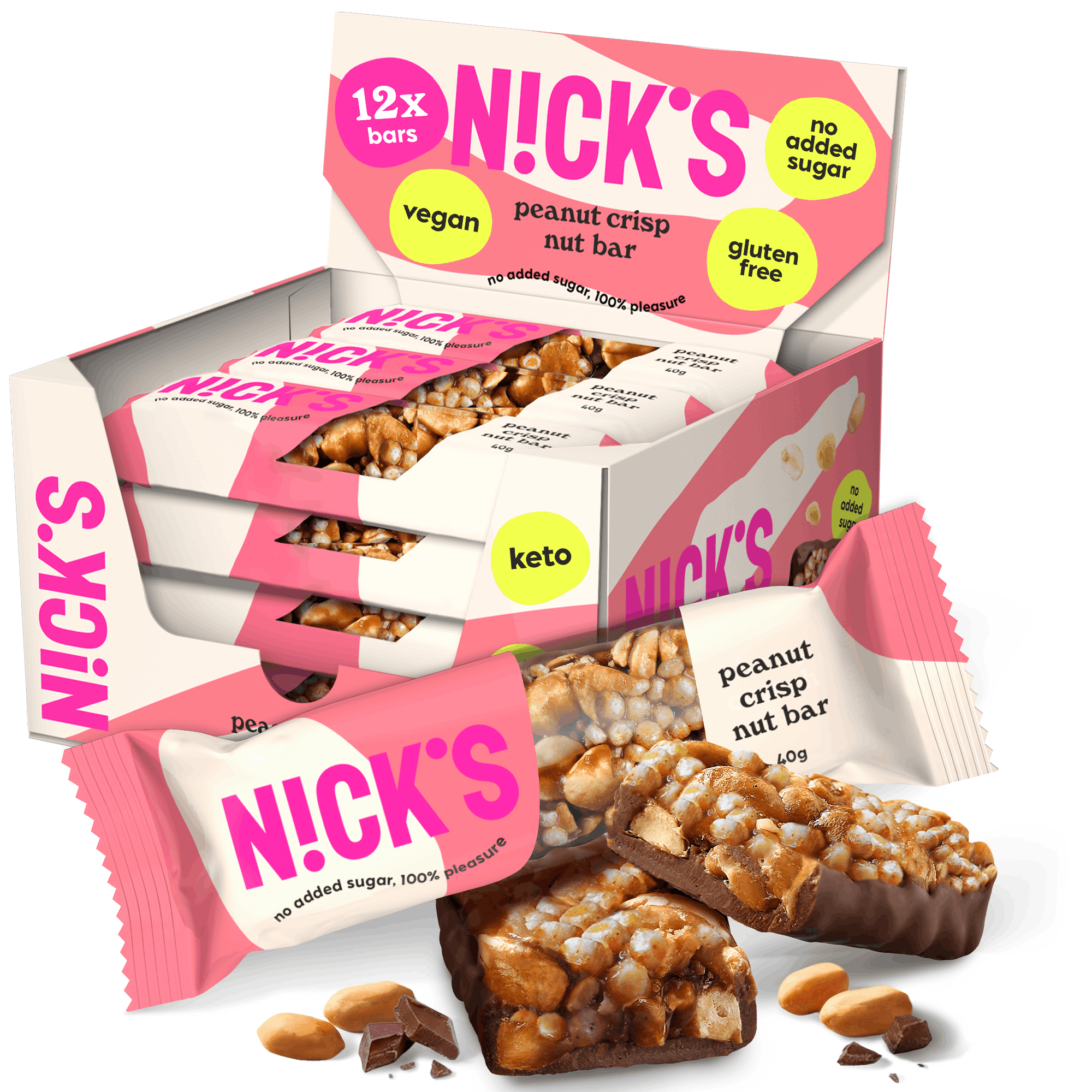 Vegán Crisp nut bar földimogyorós szelet 40 g x 12 db